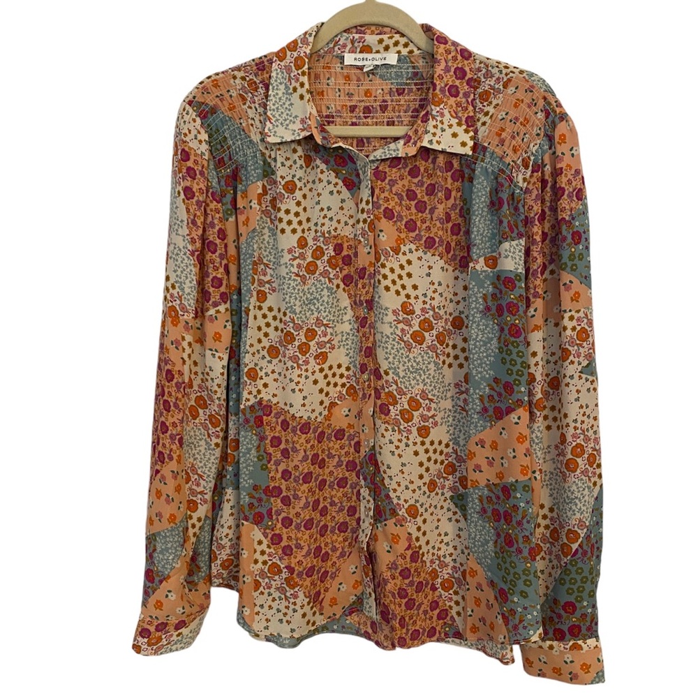 Floral patchwork design top